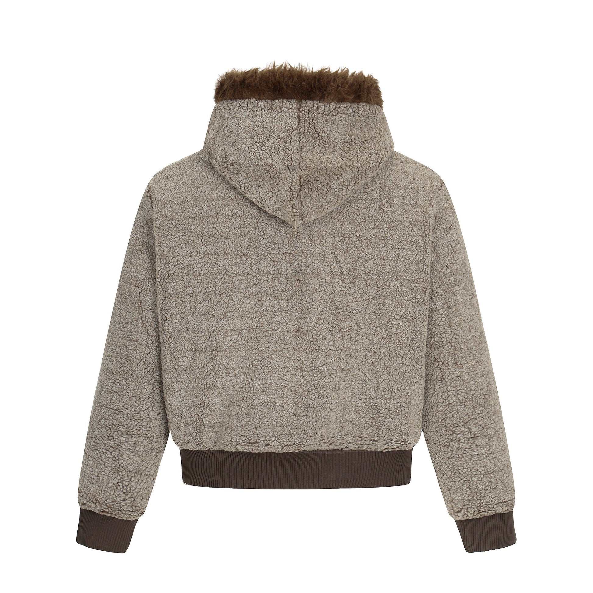 Pine Cocoa | Contrast Hooded Zip Jacket - Luxuryurbanwear