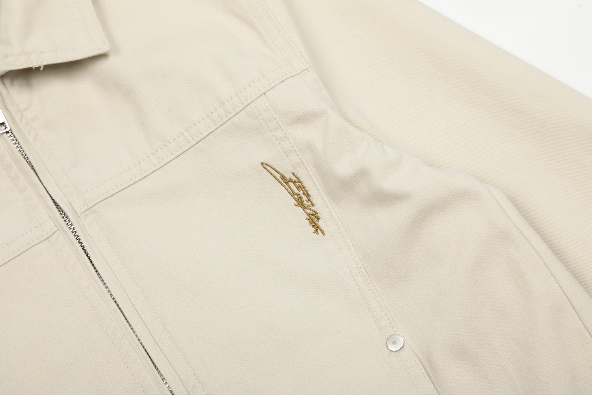 Steel Fade | Minimalist Zip-Up Denim Jacket - Luxuryurbanwear