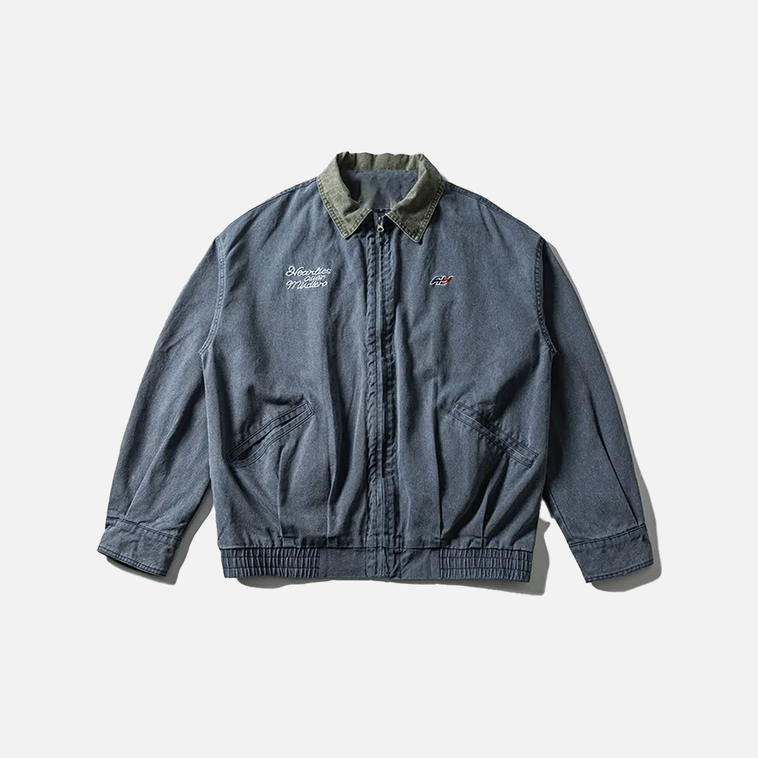Autumn Oversized Casual Embroidery Denim Jacket - Luxuryurbanwear