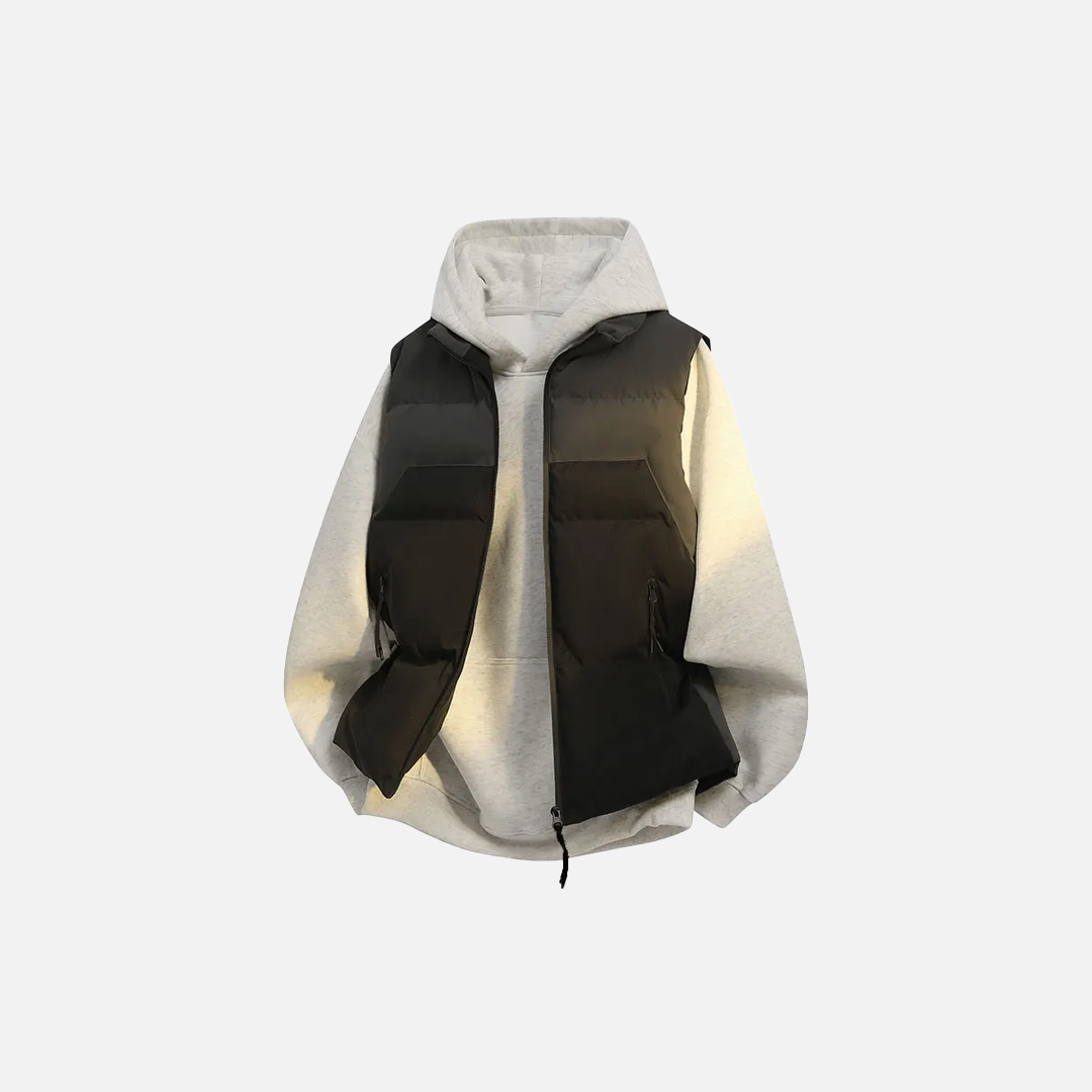 Trendy Splicing Color Hoodie With Vest - Luxuryurbanwear