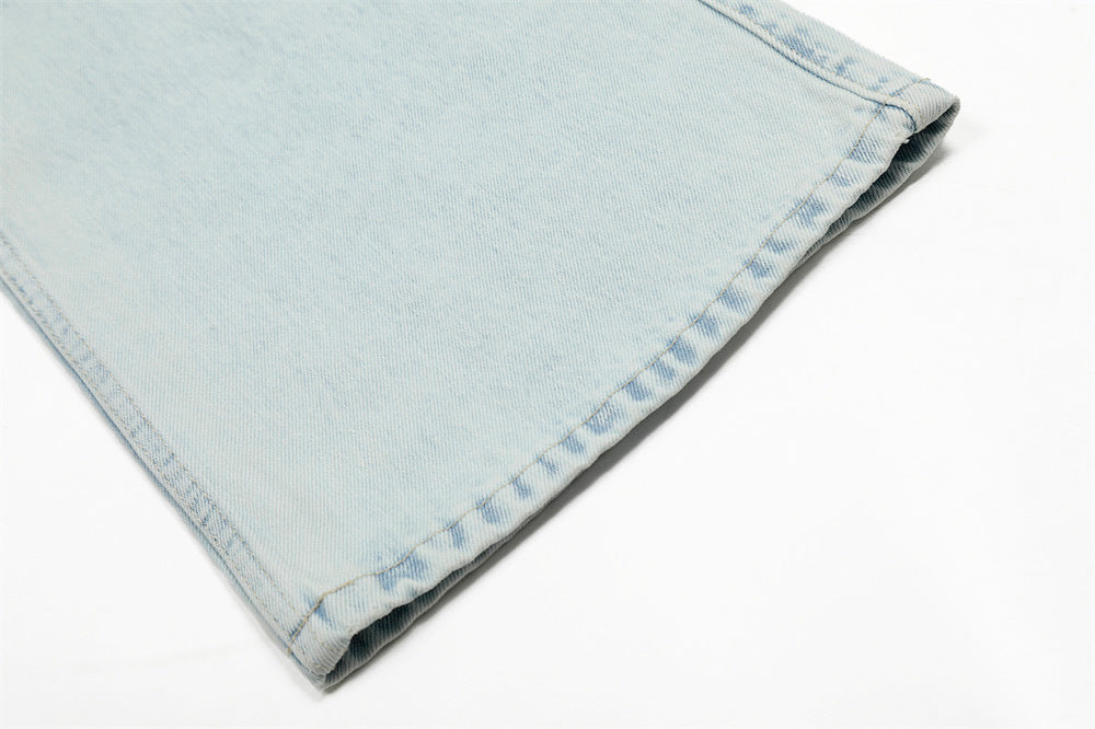 Light Blue Vintage | Straight Jeans - Luxuryurbanwear
