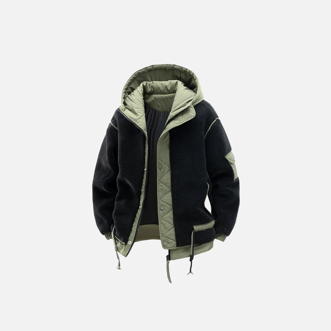 Color Coded Thicken Polar Fleece Loose Fur Jacket - Luxuryurbanwear