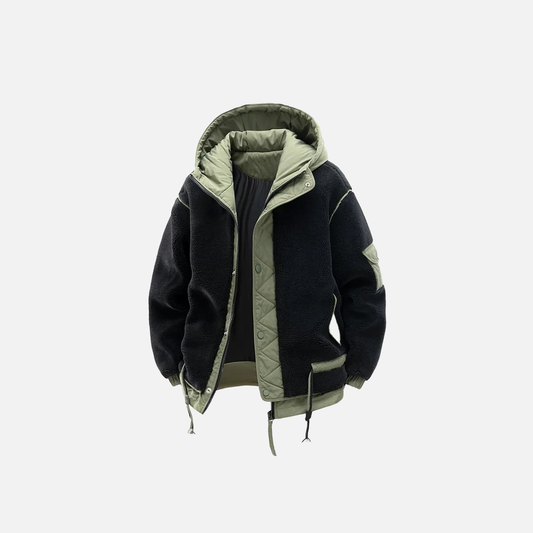 Color Coded Thicken Polar Fleece Loose Fur Jacket - Luxuryurbanwear