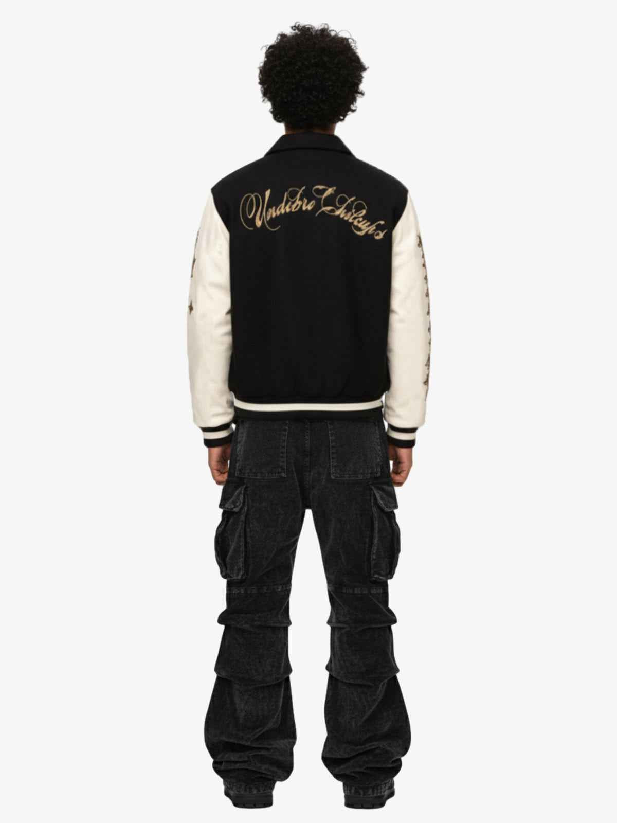 Gothic Gold Embroidered Varsity Jacket