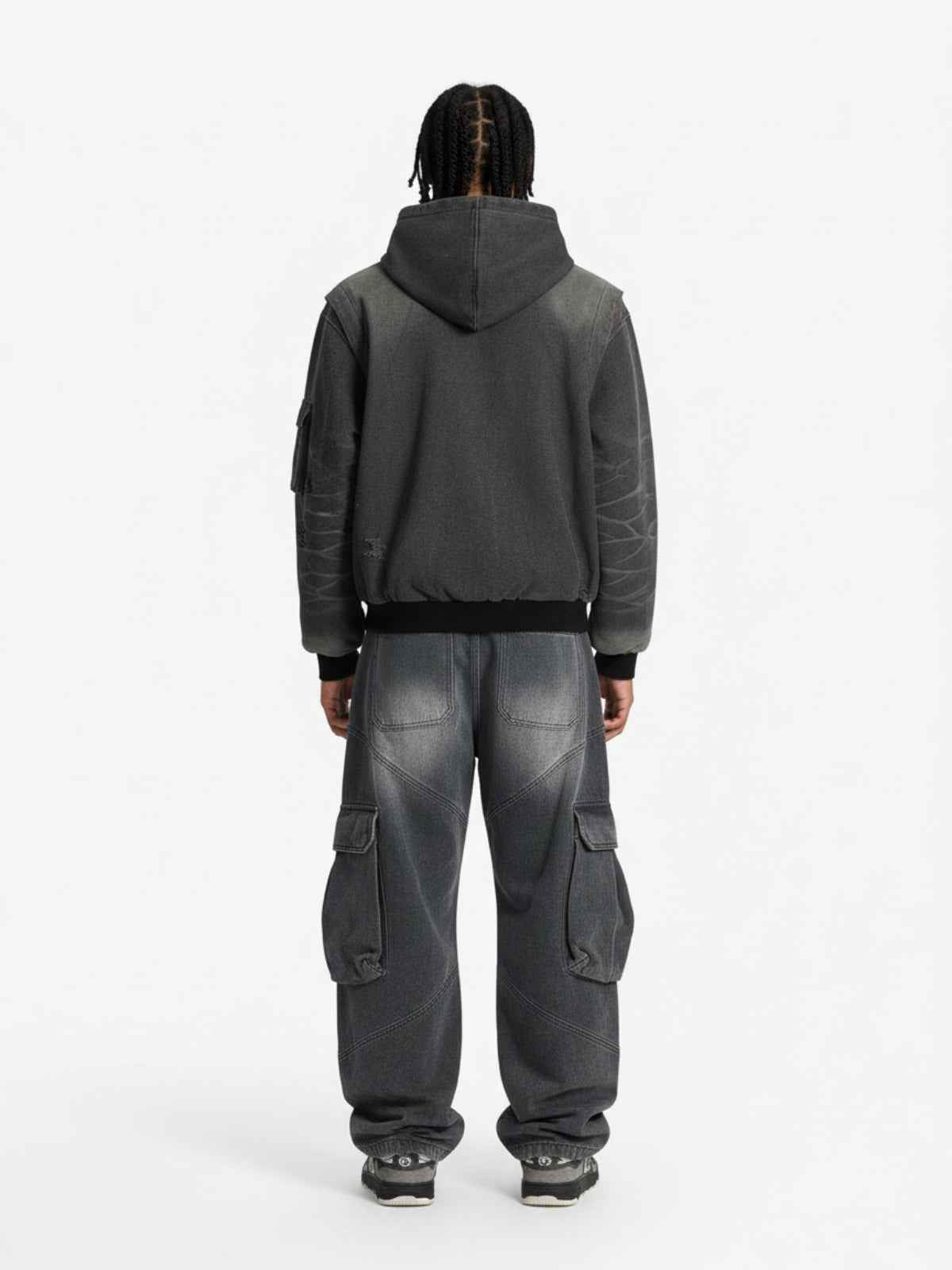 Vintage Washed Multi Pocket Cargo Jeans