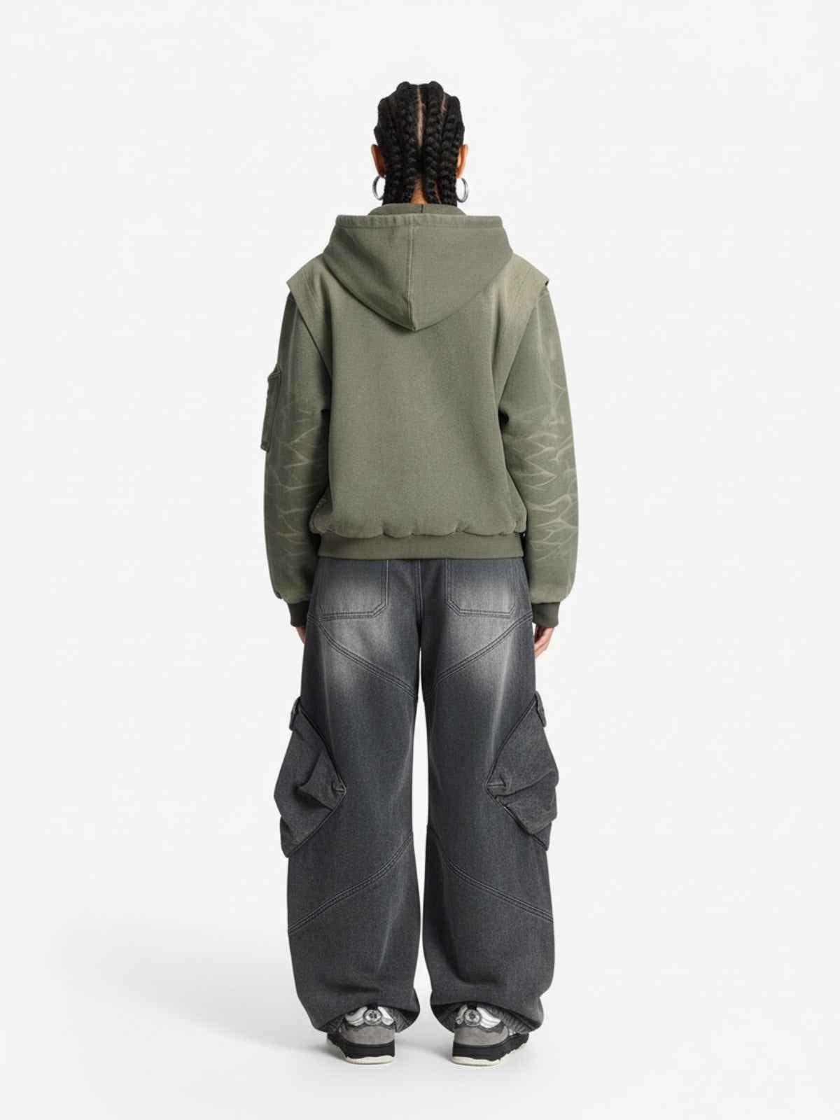 Vintage Washed Multi Pocket Cargo Jeans
