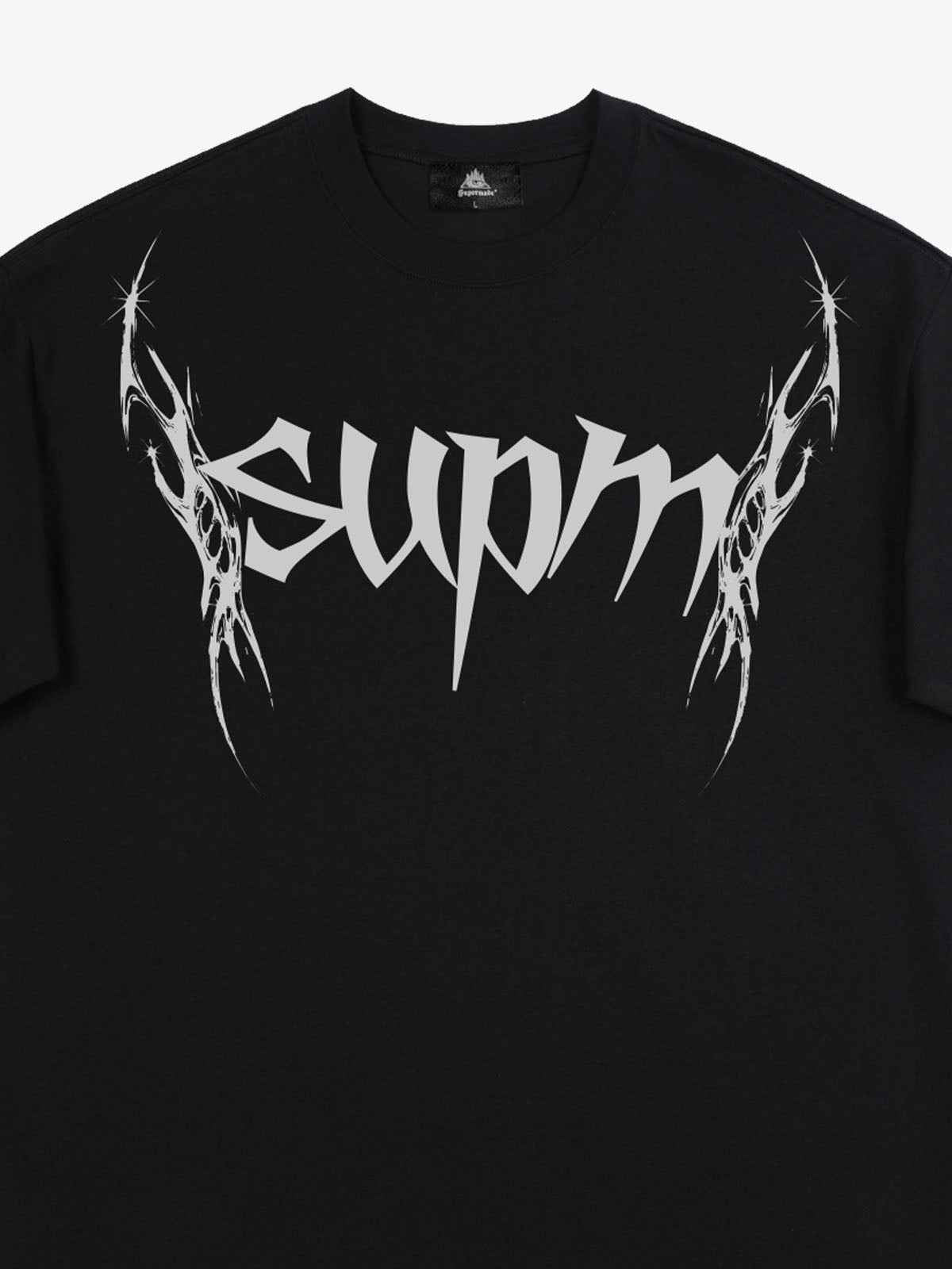 SUPM Gothic Sharp Letter Graphic T-Shirt