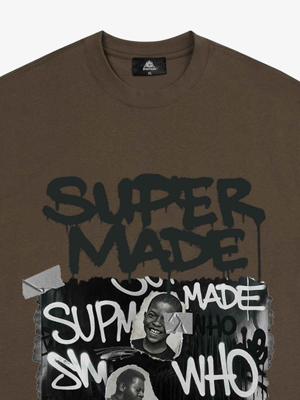 Streetwear Graffiti Character Collage Graphic T-Shirt