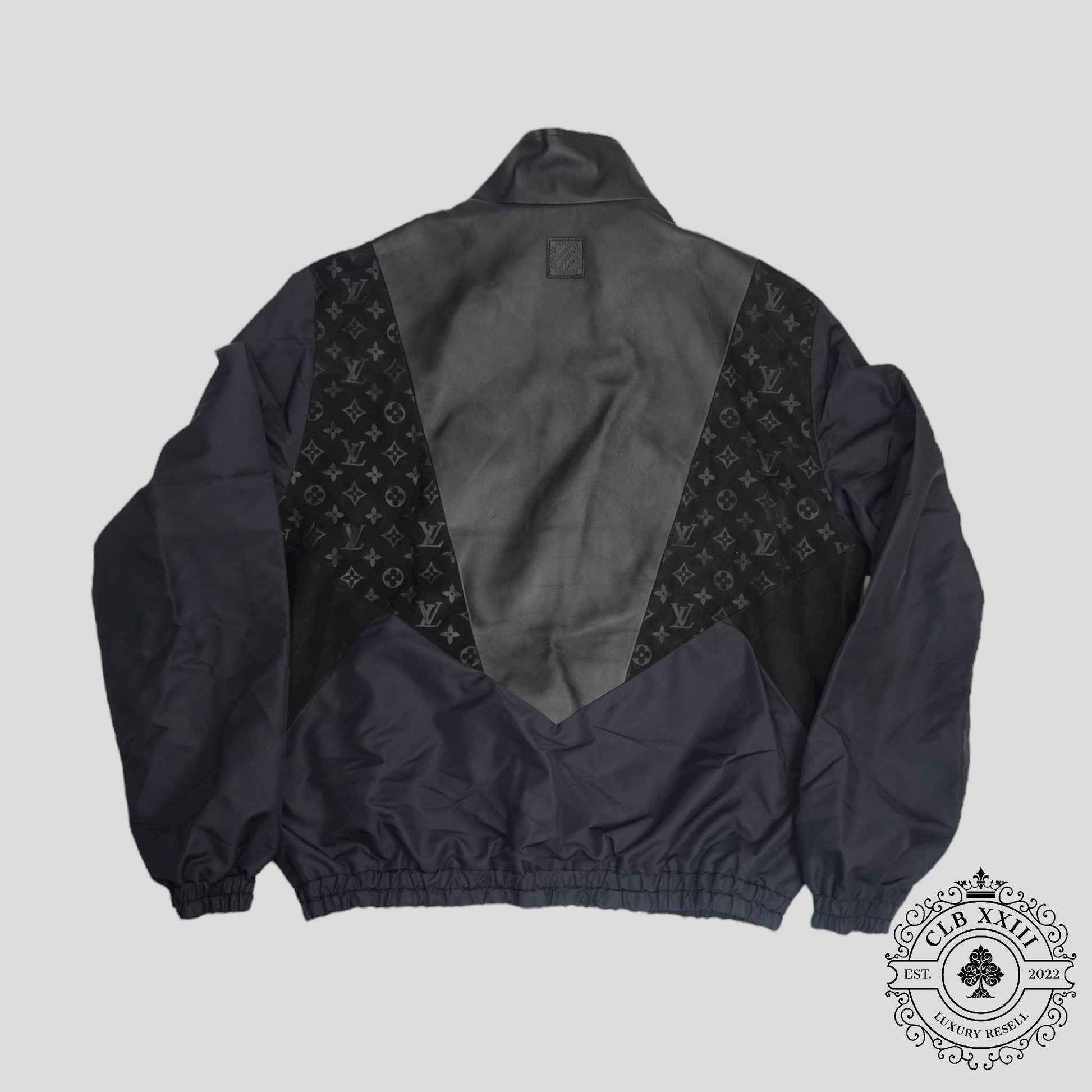 Louis Vuitton Mix Leather Track Top in Black