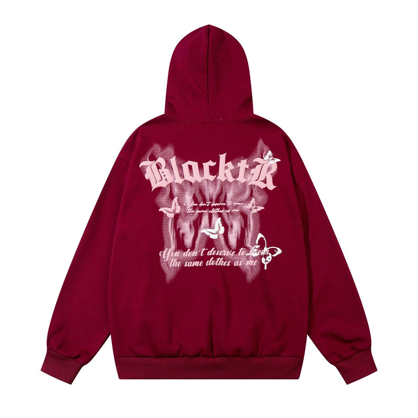 Gothic Butterfly Print Oversized Hoodie - Dark Aesthetic Y2K | LuxuryUrbanwear