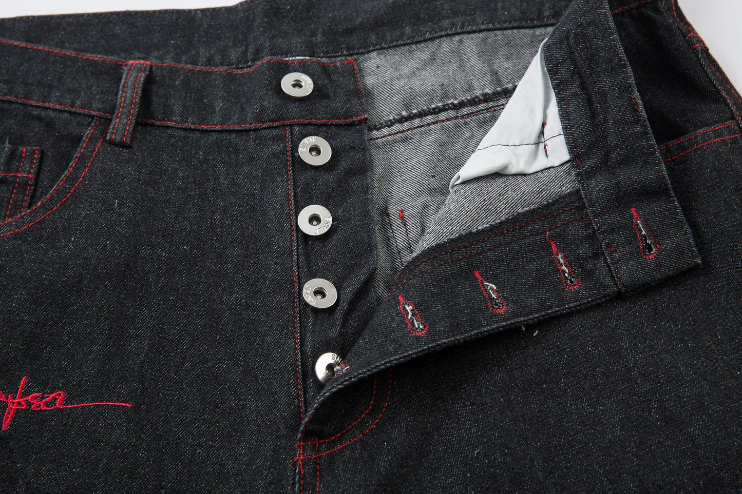 Iron Cross Embroidered | Baggy Jeans - Luxuryurbanwear