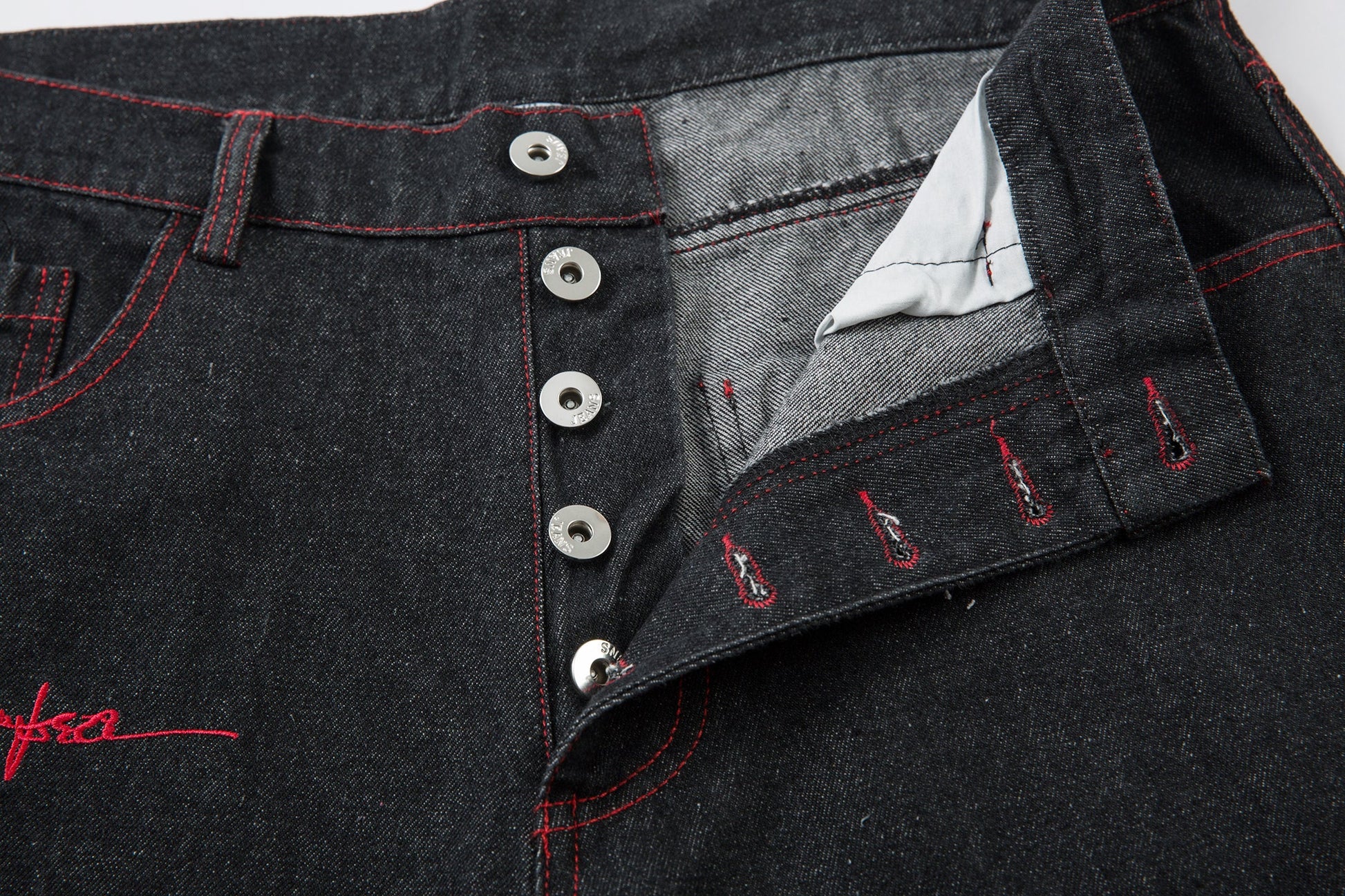 Iron Cross Embroidered | Baggy Jeans - Luxuryurbanwear