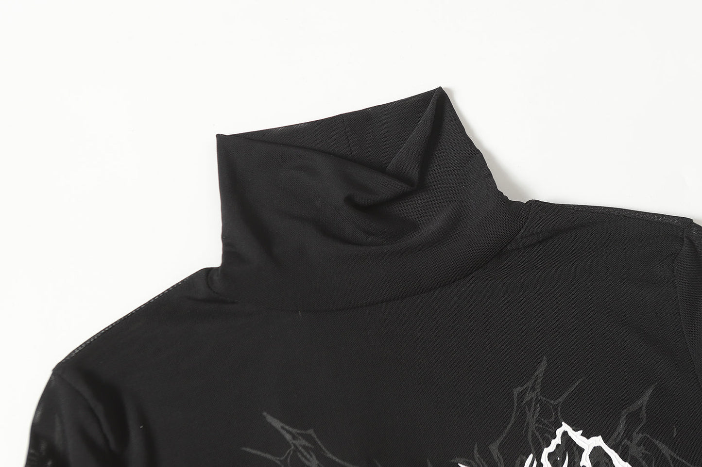 Streetwear Gothic Print | Turtleneck Sweatshirt - Luxuryurbanwear