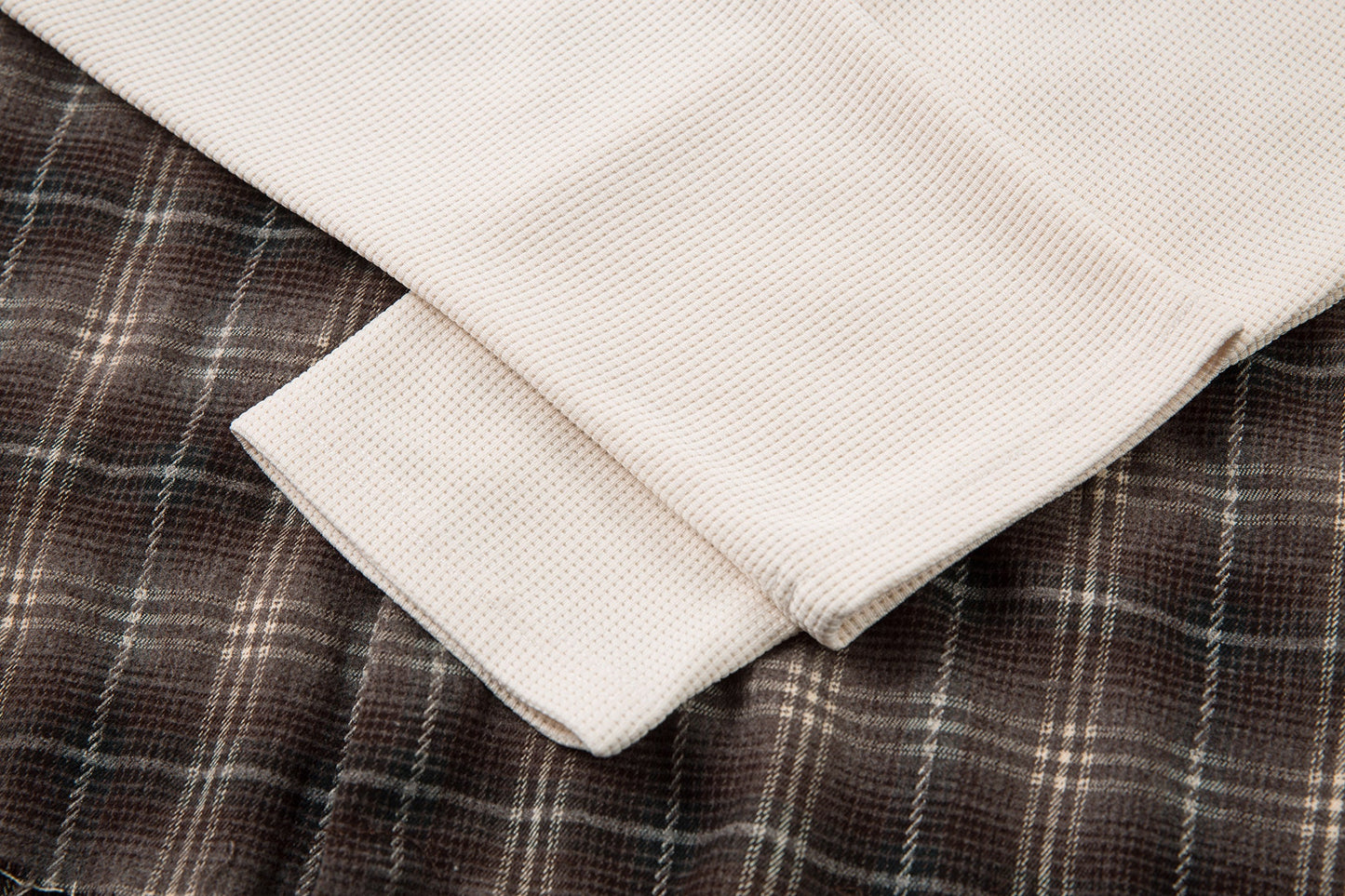 Vintage Plaid Contrast | Layered Sweatshirt - Luxuryurbanwear