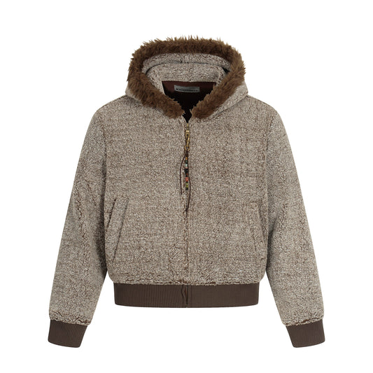 Pine Cocoa | Contrast Hooded Zip Jacket - Luxuryurbanwear