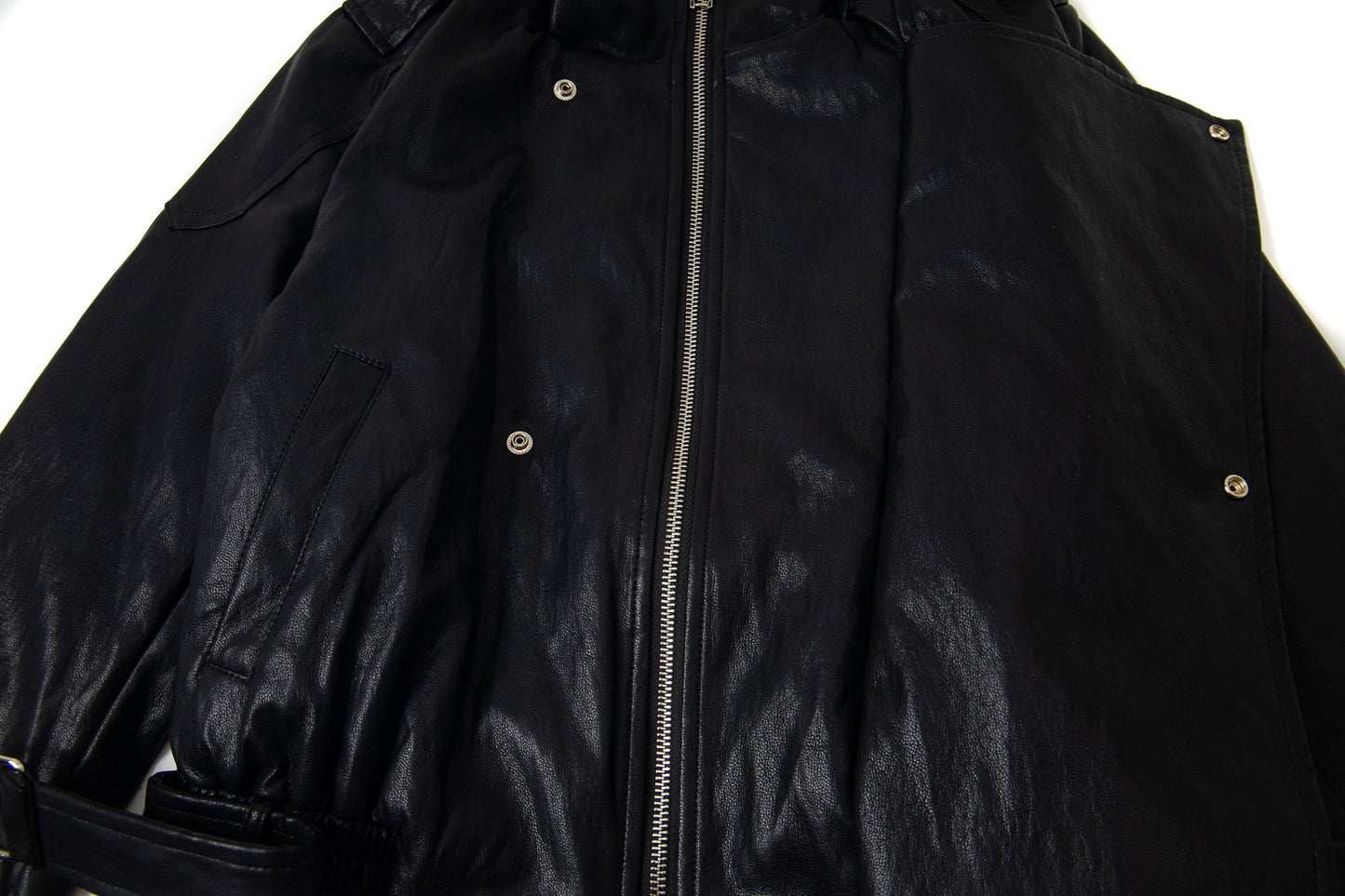 Street Rebel | Belted Faux Leather Moto Jacket - Luxuryurbanwear