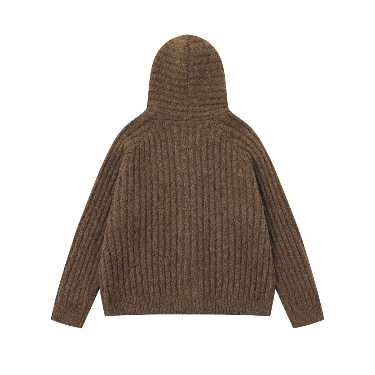 COZY LINE | Ribbed Knit Button Hoodie - Luxuryurbanwear