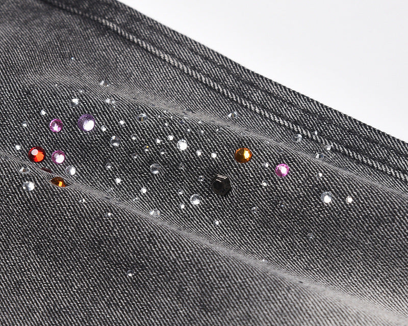 Starry Washed Rhinestone | Denim Shorts - Luxuryurbanwear