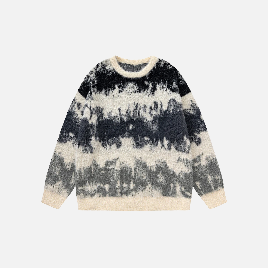 Oversize Hip Hop Tie Dye Knit Sweater - Luxuryurbanwear