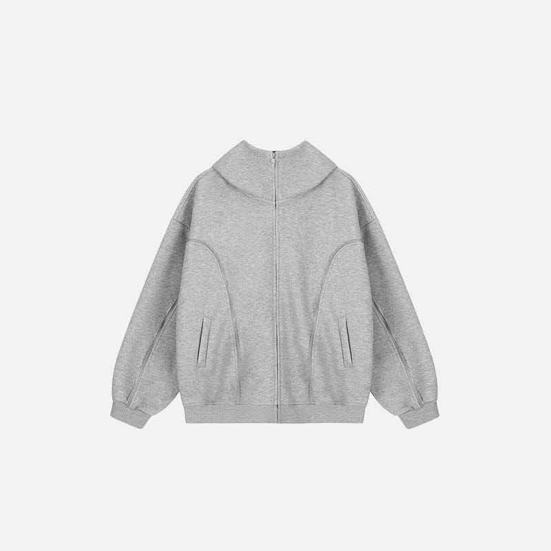 Zip Up Hoodie Curved Seam