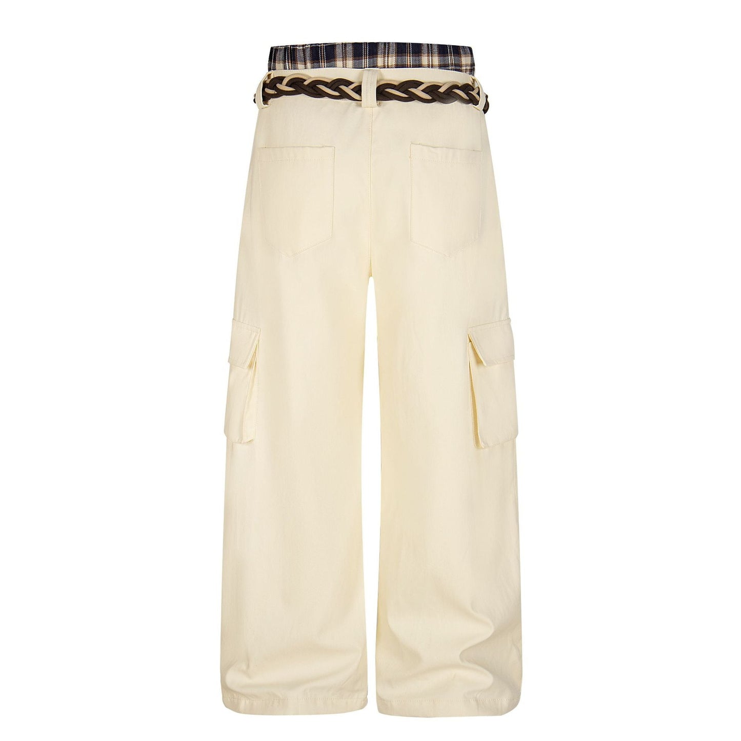 Plaid Waist Detail | Cargo Pants - Luxuryurbanwear