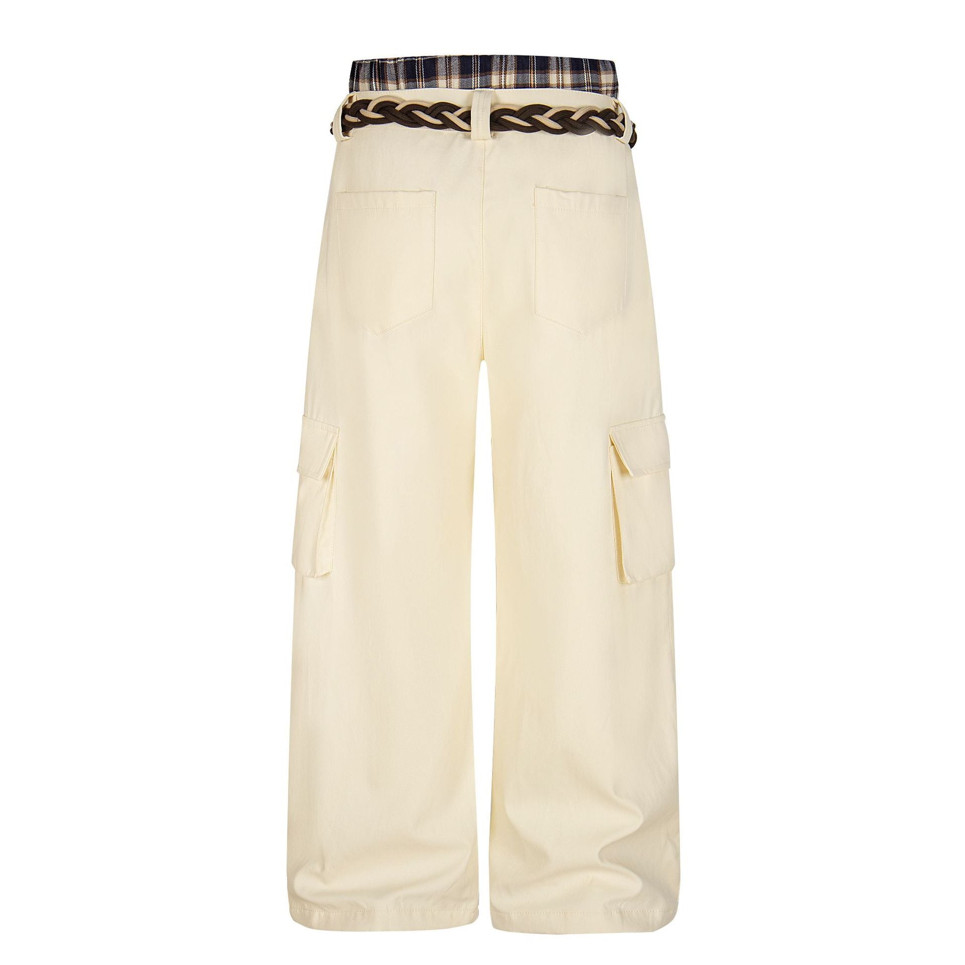 Plaid Waist Detail | Cargo Pants - Luxuryurbanwear