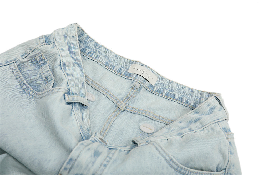 Light Blue Vintage | Straight Jeans - Luxuryurbanwear