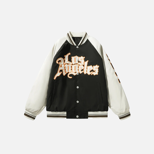 Streetwear Letter Embroidery Varsity Baseball Jacket - Luxuryurbanwear