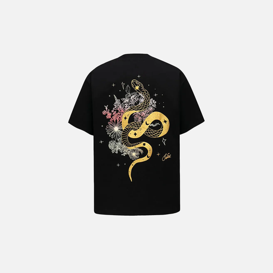 Y2K Python Flower Graphic Printed Cotton T-Shirt - Luxuryurbanwear