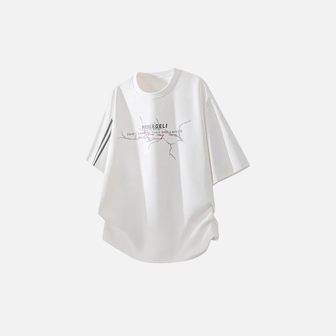 Splicing Printed Casual Short Sleeve T-Shirt - Luxuryurbanwear