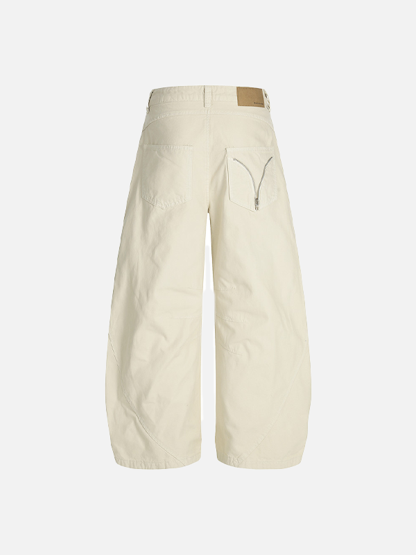 Insulated Sharp Curved Wide Leg Pants - Luxuryurbanwear