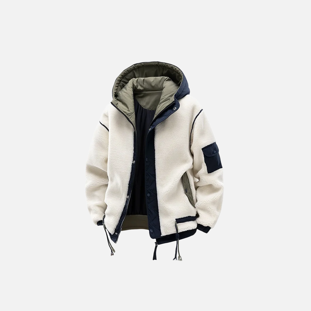 Color Coded Thicken Polar Fleece Loose Fur Jacket - Luxuryurbanwear