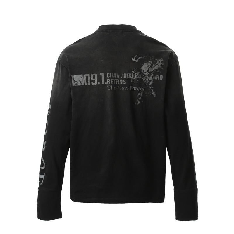 09 | Distressed Long Sleeve T-Shirt - Luxuryurbanwear