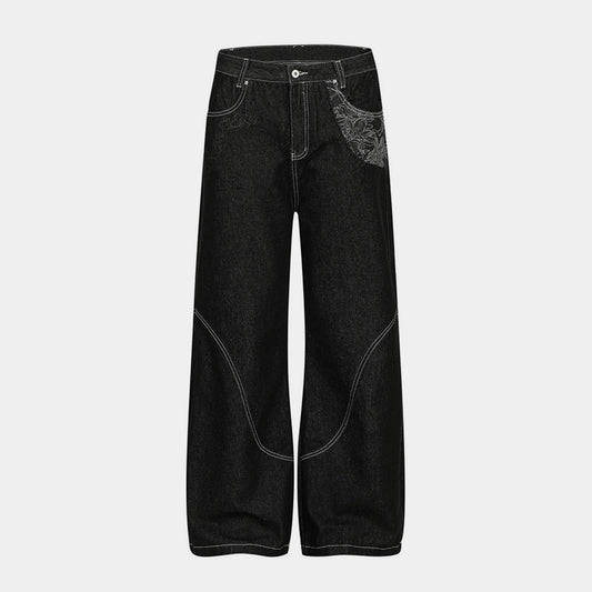High Street Embroidery | Hip-Hop Jeans - Luxuryurbanwear