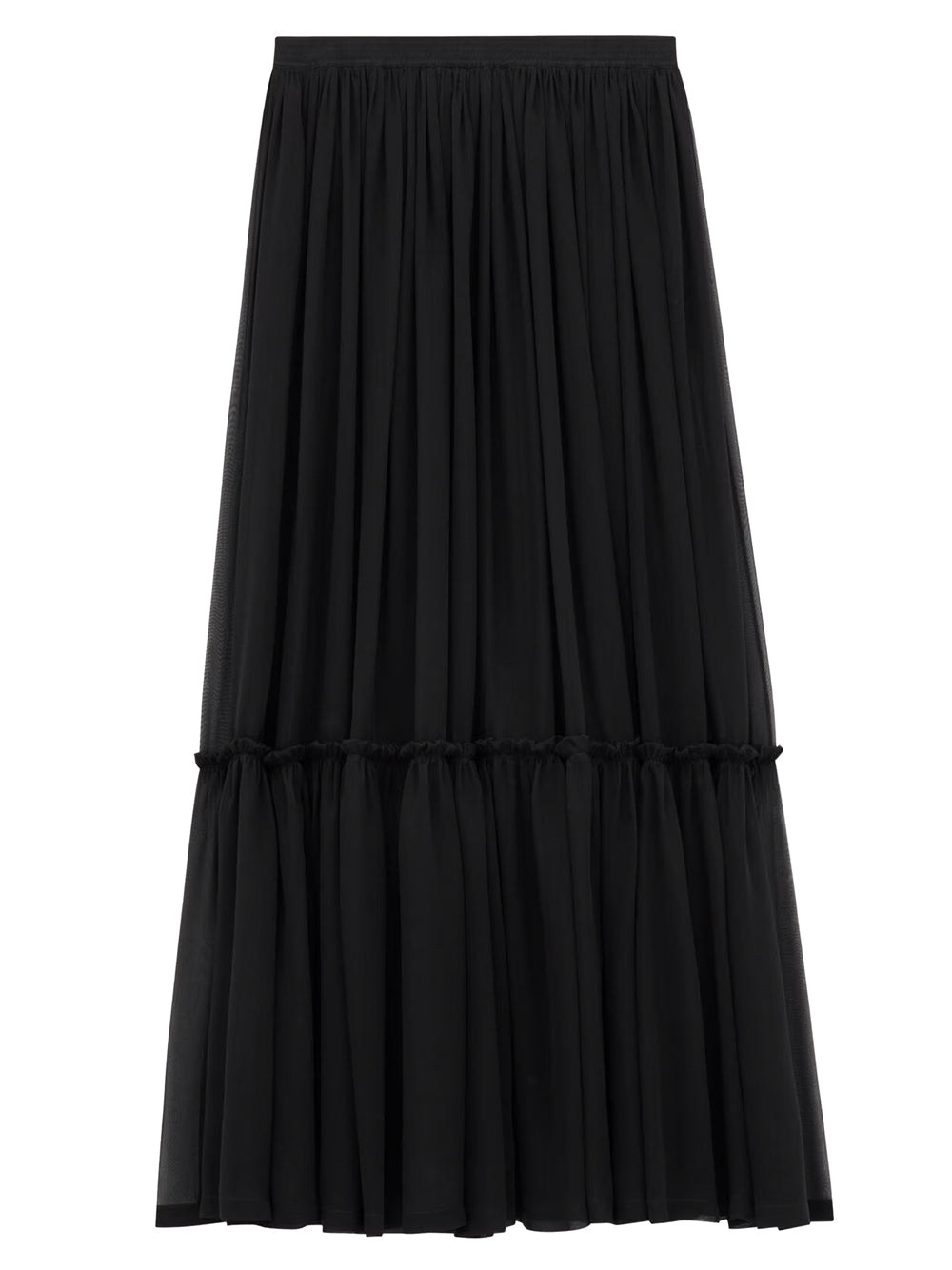 Saint Laurent Women Gonna A Balze In Mussola Di Crêpe Di Seta