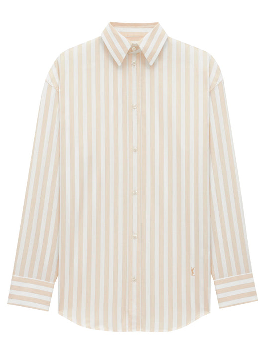Saint Laurent Women Striped Cotton Cassandre Shirt