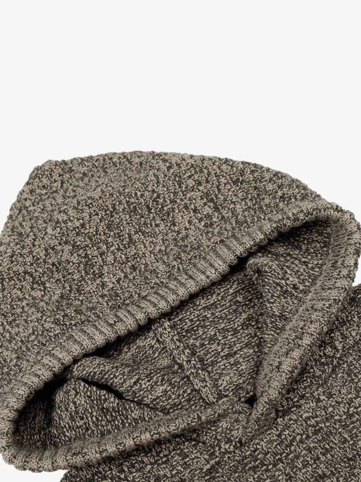 Relaxed Fit Knit Hooded Pullover Hoodie Sweater