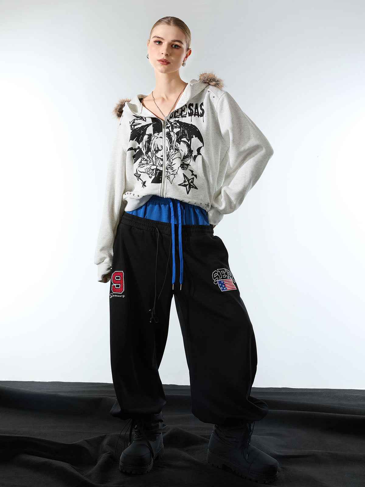 Vintage Paratrooper Layered Look Sweatpants - 2556