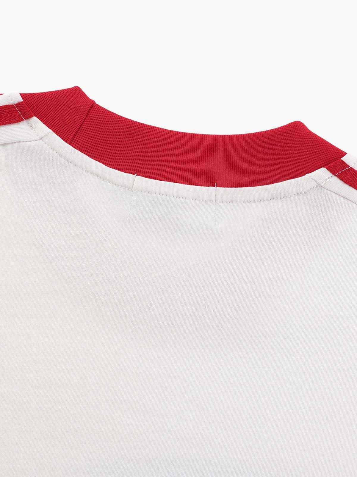 Jersey Digital Print Colorblock Long-Sleeved T-Shirt