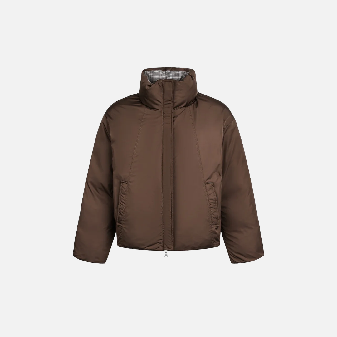 Warm Plaid Double Sided Down Puffer Jacket - Luxuryurbanwear