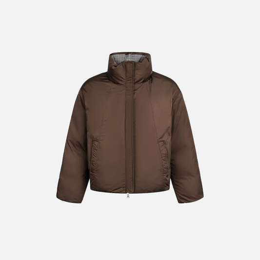 Warm Plaid Double Sided Down Puffer Jacket - Luxuryurbanwear
