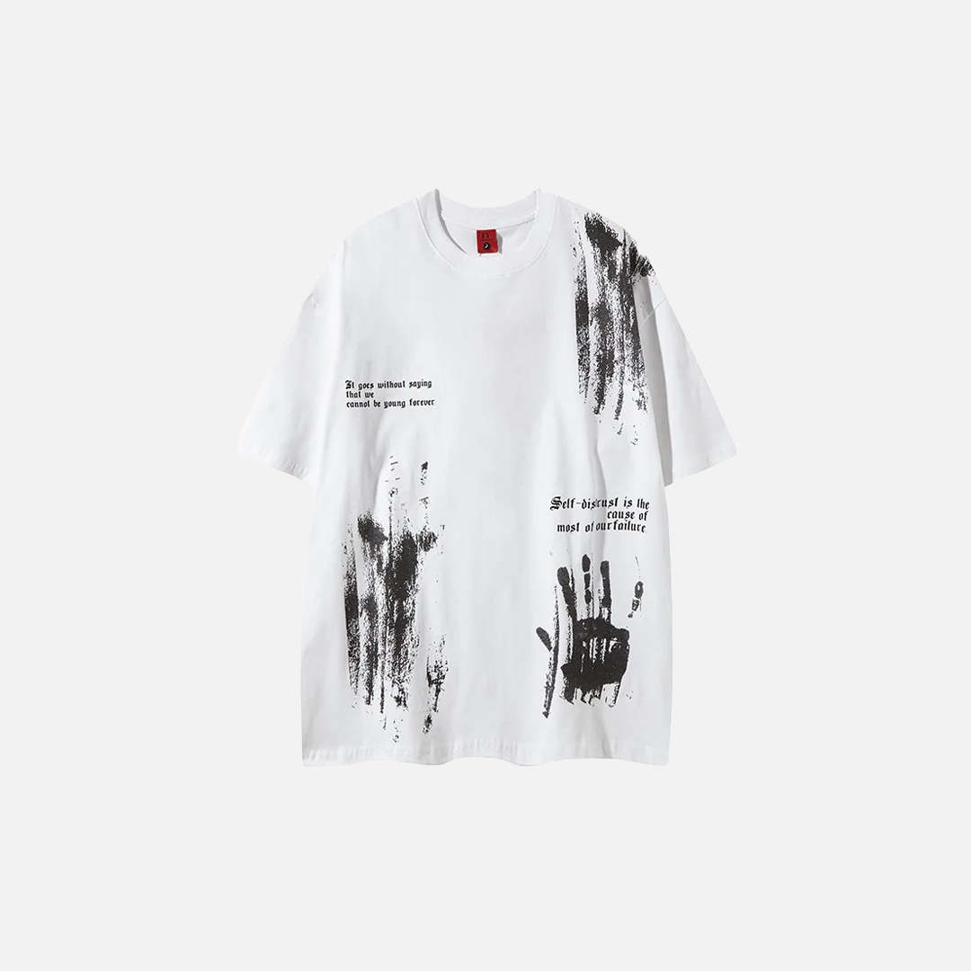 Effortless Bold Letter Graffiti Hip Hop T-Shirt - Luxuryurbanwear