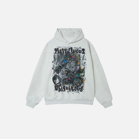 Stylish Graffiti Graphic Hip Hop Hoodie - Luxuryurbanwear