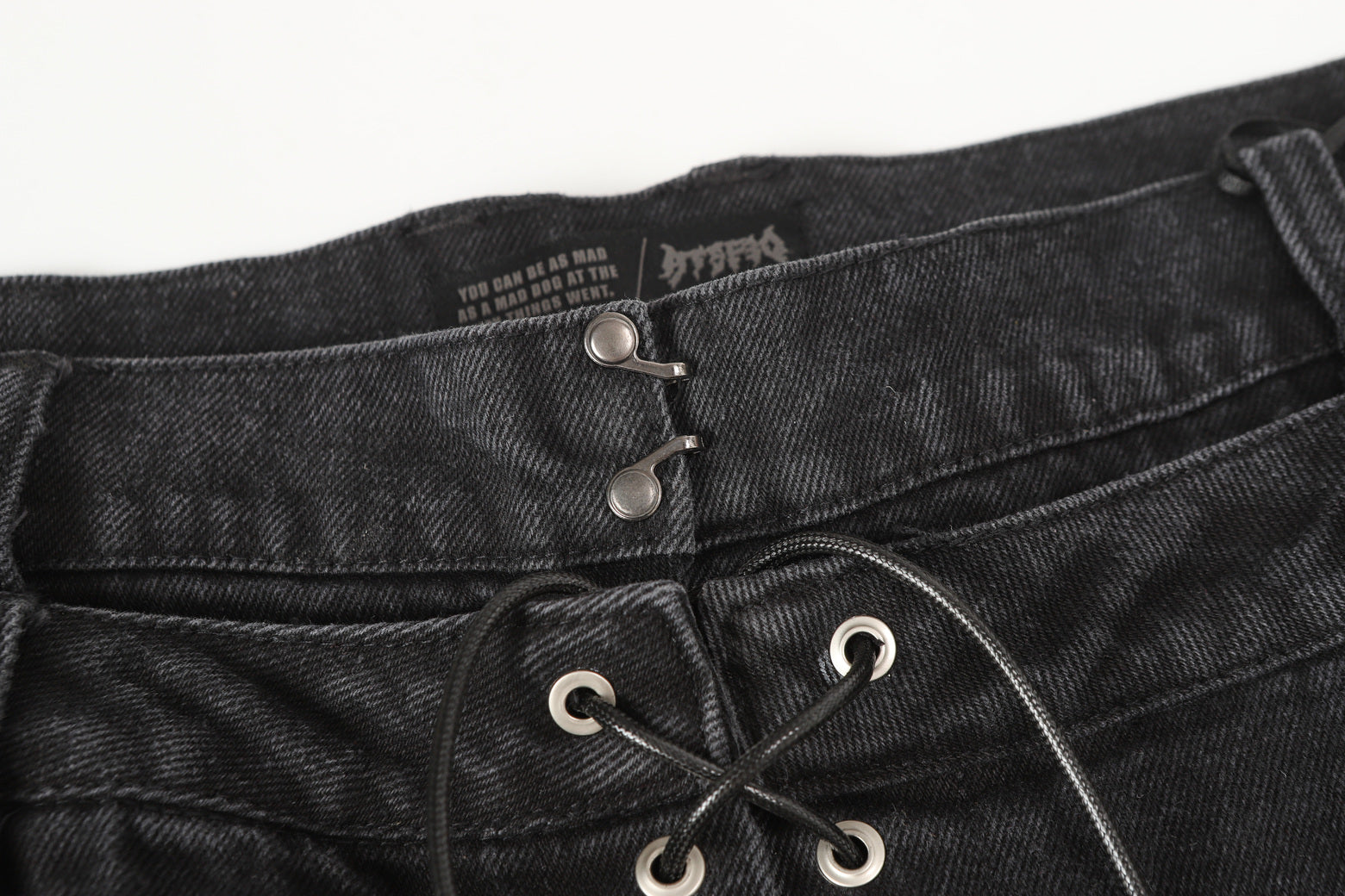 Lace-Up Destroyed | Stacked Jeans - Luxuryurbanwear