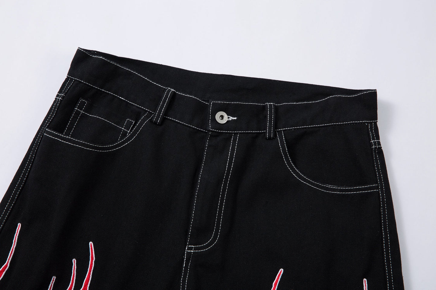 Flame Graphic | Baggy Jeans - Luxuryurbanwear