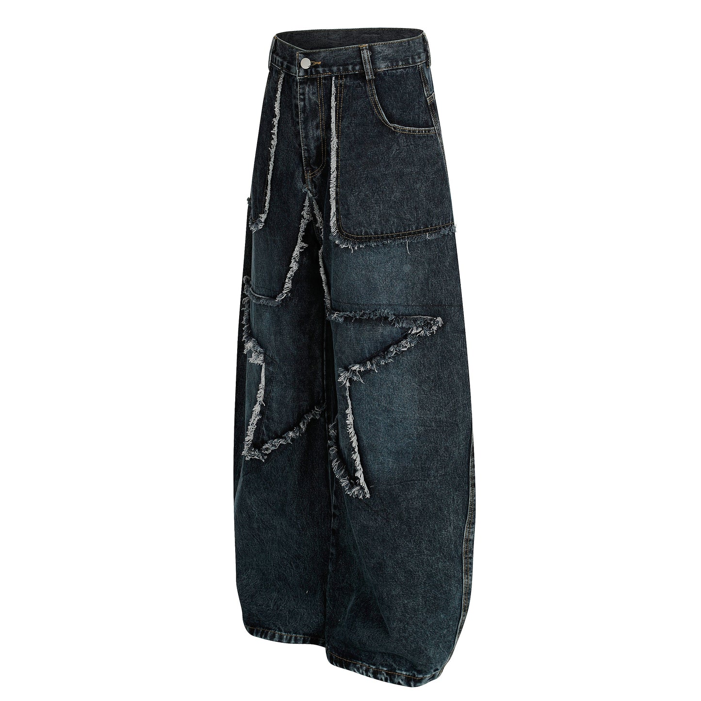 Star Patch Destroyed | Baggy Jeans - Luxuryurbanwear