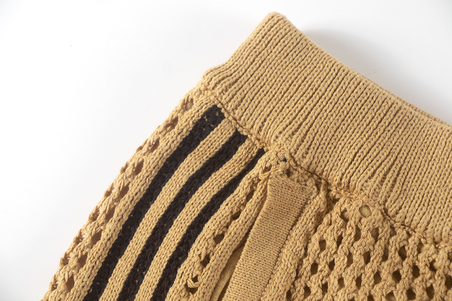 Mesh Stripe Knit | Baggy Shorts - Luxuryurbanwear