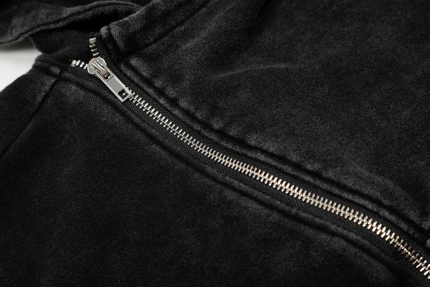 Asymmetry | Washed Zip Up Hoodie - Luxuryurbanwear