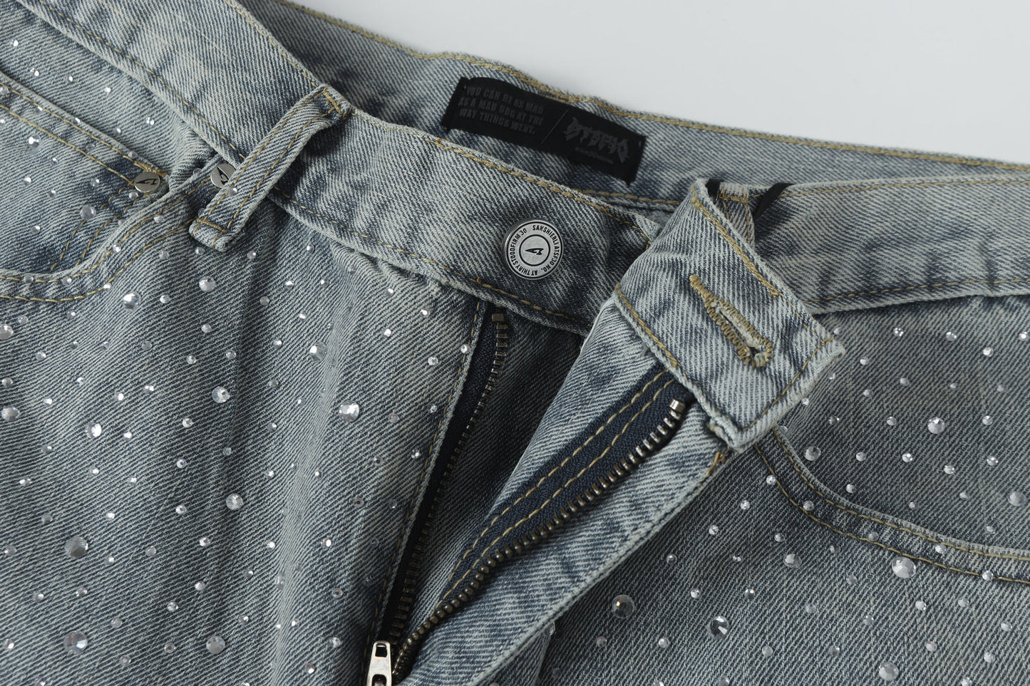 Sparkling Rhinestone | Denim jeans - Luxuryurbanwear