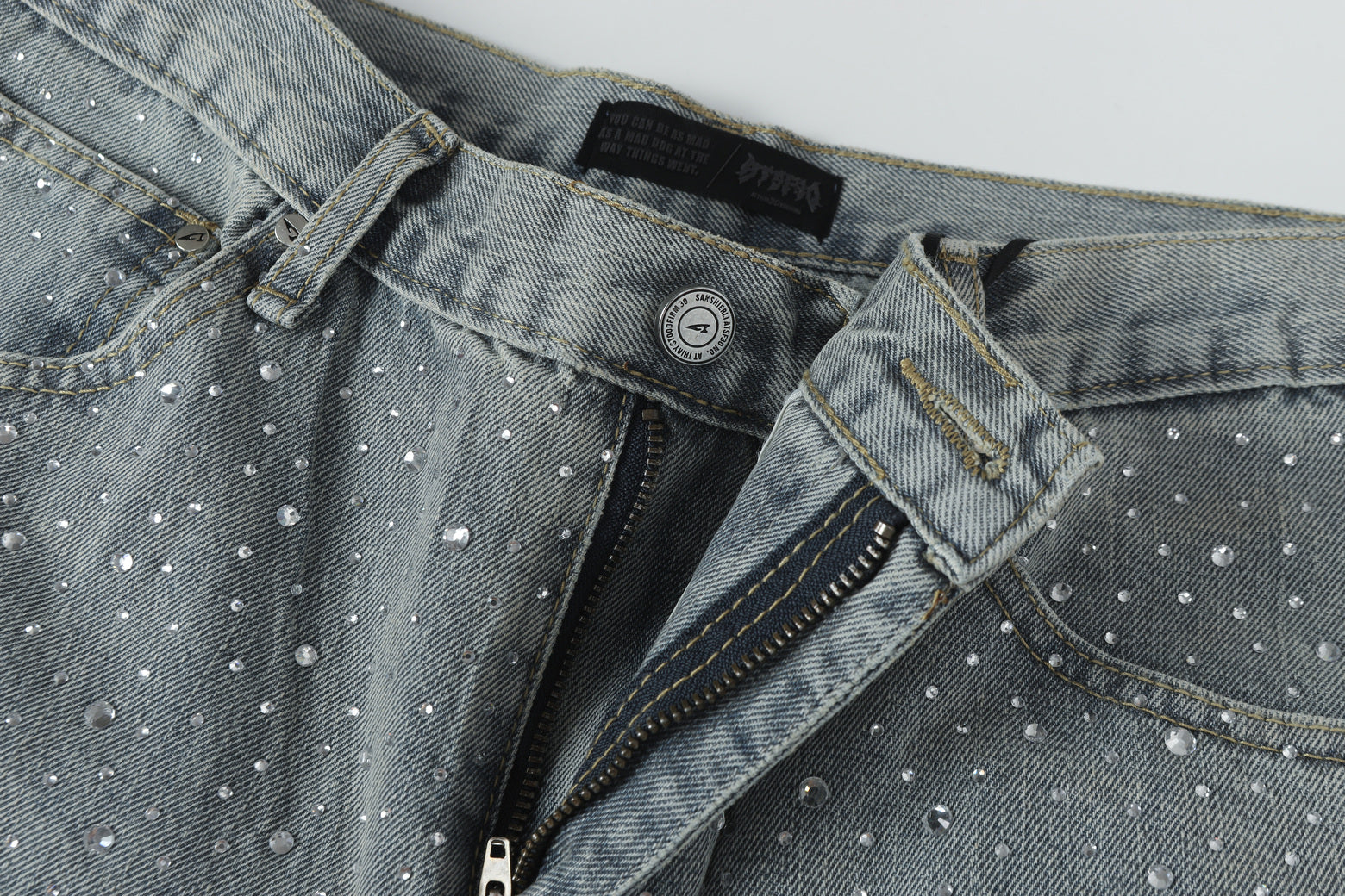 Sparkling Rhinestone | Denim jeans - Luxuryurbanwear